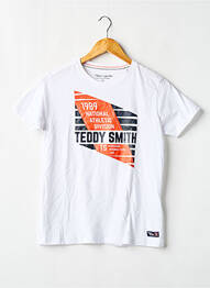 Tricou croială dreaptă mâneci scurte alb TEDDY SMITH băiat