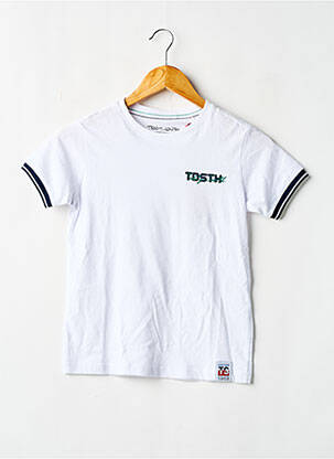 Tricou croială dreaptă mâneci scurte alb TEDDY SMITH băiat