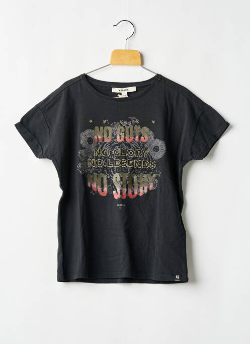 Tricou croială dreaptă mâneci scurte negru GARCIA garcon