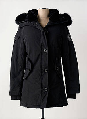 Parka mâneci lungi cu glugă negru HELVETICA femeie