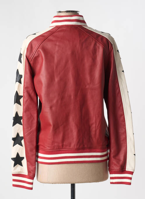 Geacă din piele roșu GOOSECRAFT bărbat