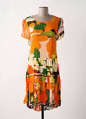 Rochie midi portocalie PAUL BRIAL femeie