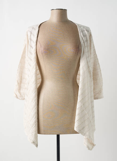 Vestă cu mâneci lungi ecru G!OZE femeie