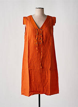 Rochie midi portocalie MALOKA femeie