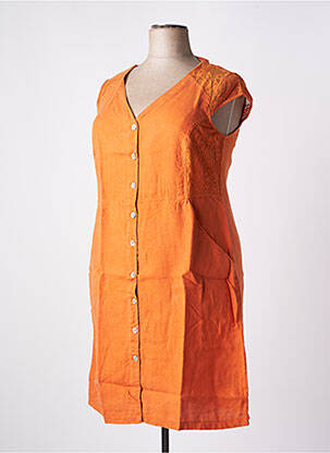 Rochie midi portocalie MALOKA femeie