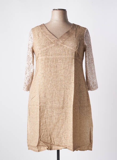 Rochie scurtă maro MALOKA femeie