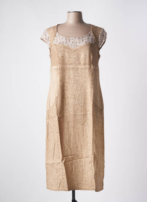 Rochie midi maro MALOKA femeie