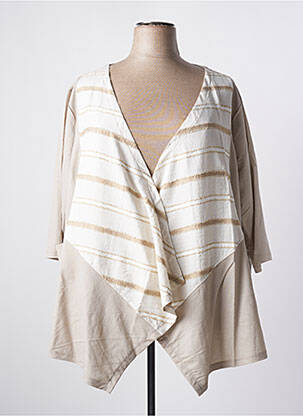 Vestă cu mâneci lungi ecru G!OZE femeie