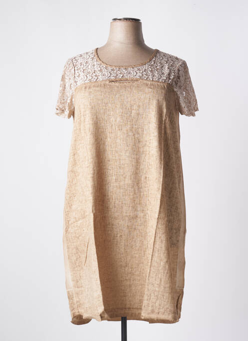 Rochie scurtă maro MALOKA femeie