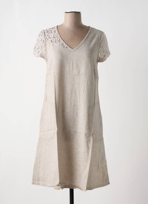 Rochie midi taupe MALOKA femme