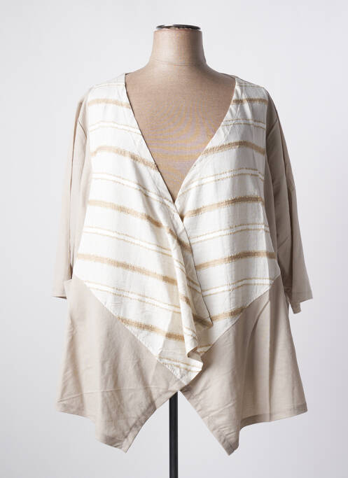 Vestă cu mâneci lungi ecru G!OZE femeie