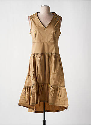 Rochie midi maro MALOKA femeie