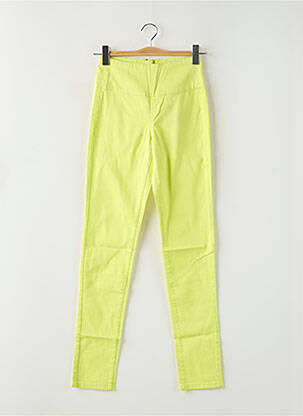 Pantalon slim galben PIECES femeie