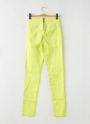 Pantalon slim galben PIECES femeie