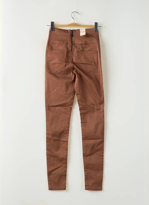 Pantalon slim maro PIECES femeie