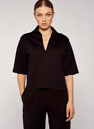 Polo negru YUGEN femeie