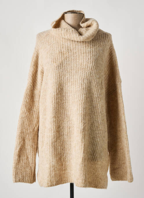 Pulover cu guler înalt bej OPUS femeie