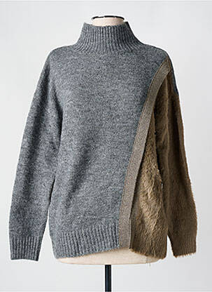 Pulover cu guler înalt gri NÜ femeie