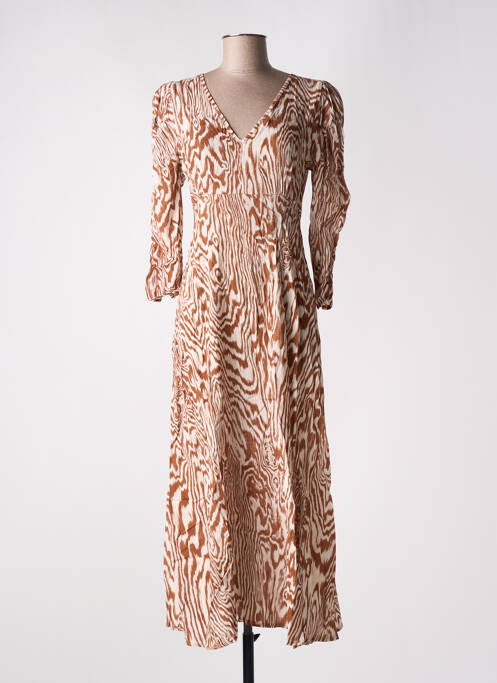 Rochie midi bej ASTRID BLACK LABEL femeie