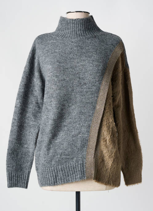 Pulover cu guler înalt gri NÜ femeie