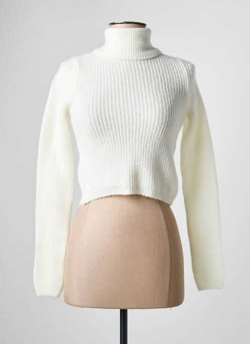 Pulover cu guler înalt alb SUBDUED femeie