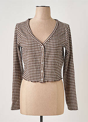 Vestă cu mâneci lungi maro ONLY femeie