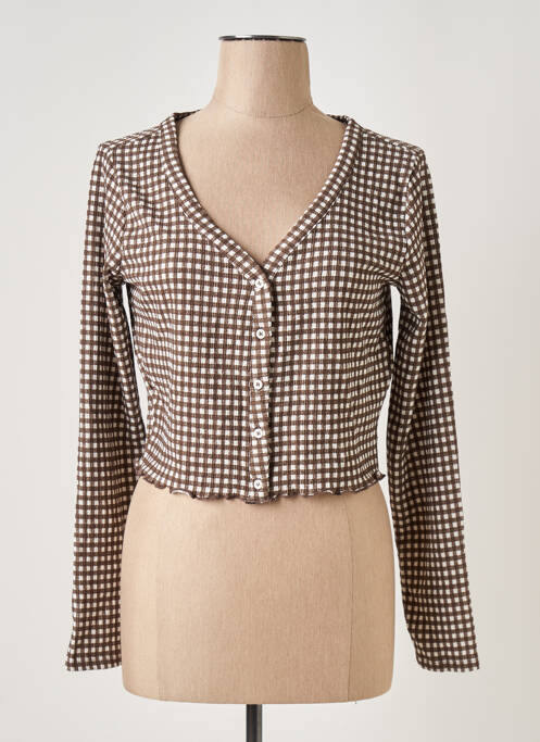 Vestă cu mâneci lungi maro ONLY femeie