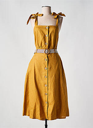 Rochie midi portocalie LA PETITE FRANCAISE femeie