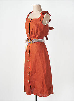 Rochie midi portocalie LA PETITE FRANCAISE femeie