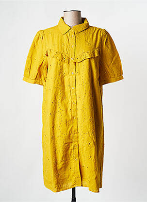 Rochie scurtă galben PIECES femeie