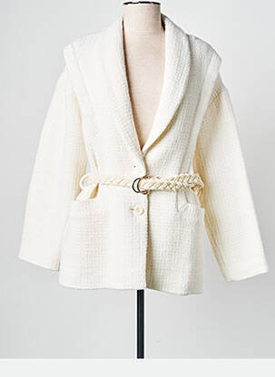 Palton scurt alb LA PETITE FRANCAISE femeie