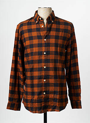 Cămașă cu mâneci lungi maro SELECTED bărbat