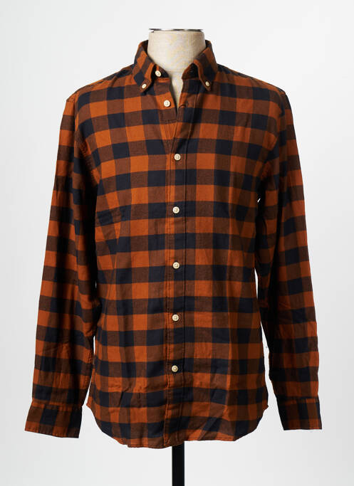 Cămașă cu mâneci lungi maro SELECTED bărbat