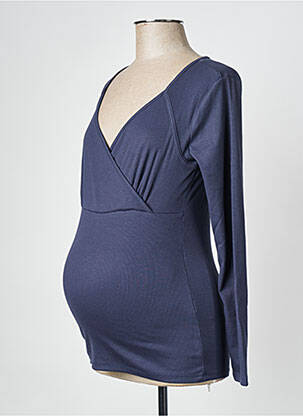 Tricou / top maternitate albastru MAMA LICIOUS femeie