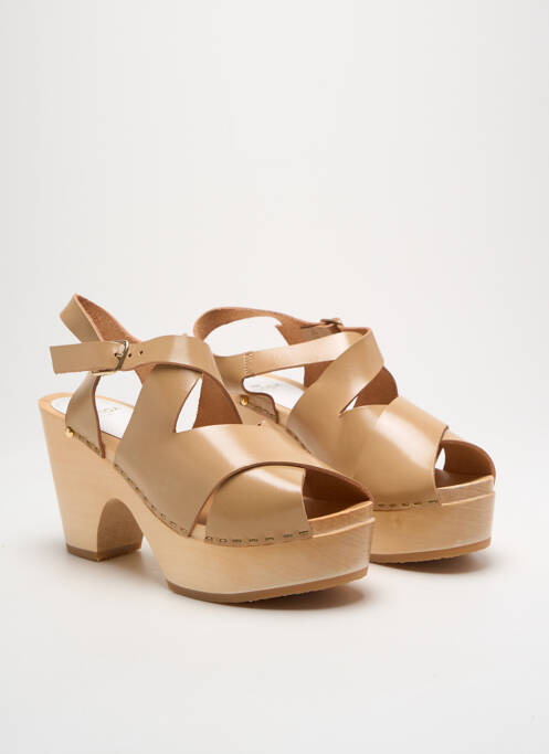 Sandale/pantofi decupați bej SABOT YOUYOU femme