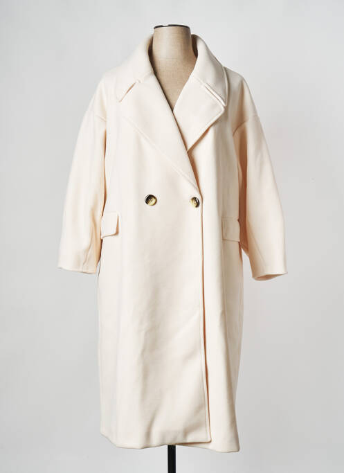 Palton lung alb MAT FASHION femeie