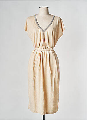 Rochie midi bej LILI SIDONIO femeie