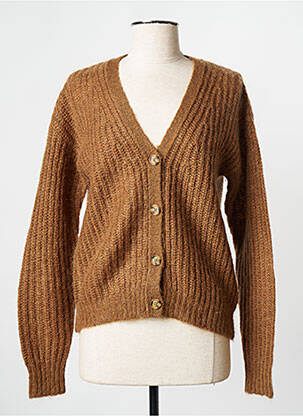 Vestă cu mâneci lungi maro HARTFORD femeie