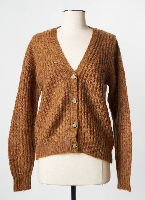 Vestă cu mâneci lungi maro HARTFORD femeie