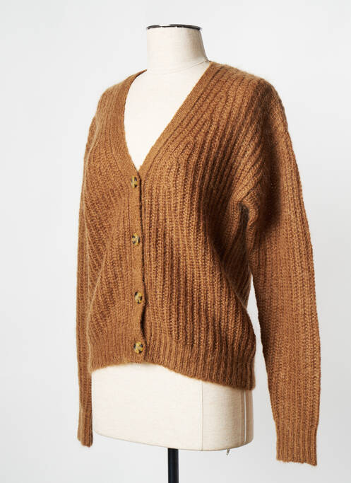 Vestă cu mâneci lungi maro HARTFORD femeie