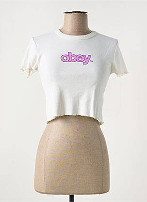 Tricou bej OBEY femeie