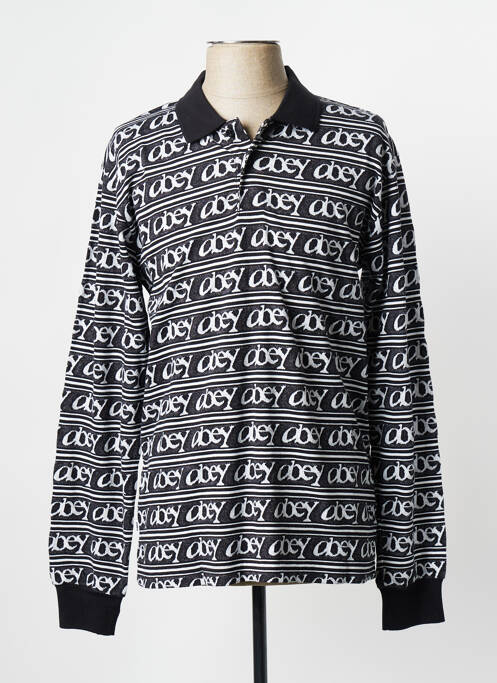 Polo negru OBEY bărbat