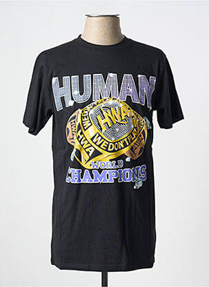 Tricou negru HUMAN WITH ATTITUDE bărbat