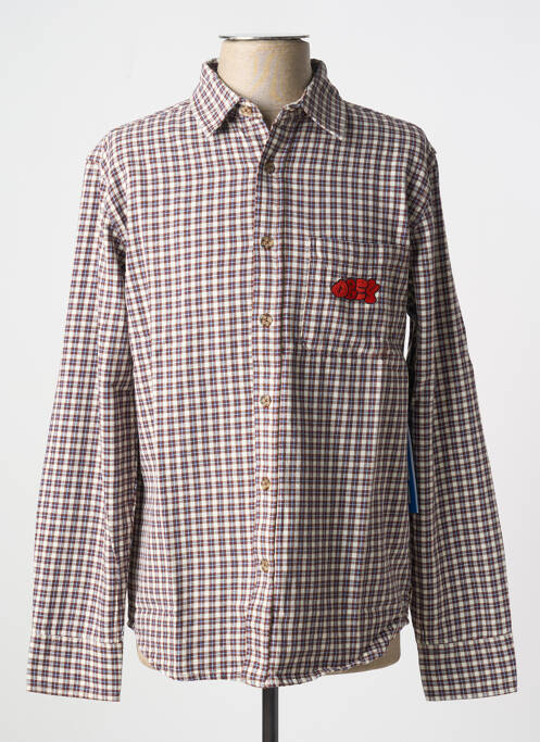 Cămașă cu mâneci lungi bej OBEY bărbat