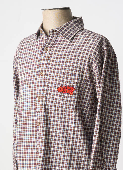 Cămașă cu mâneci lungi bej OBEY bărbat