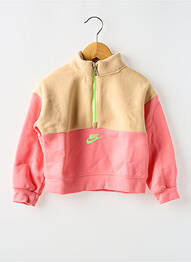 Pulover guler rotund roz NIKE fille