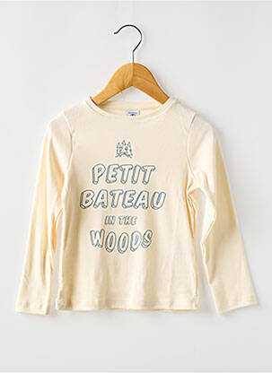 Tricou guler rotund alb PETIT BATEAU fată