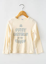 Tricou guler rotund alb PETIT BATEAU fille