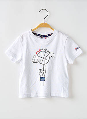 Tricou guler rotund alb FILA copil