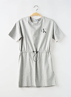 Rochie scurtă guler rotund gri CALVIN KLEIN fată